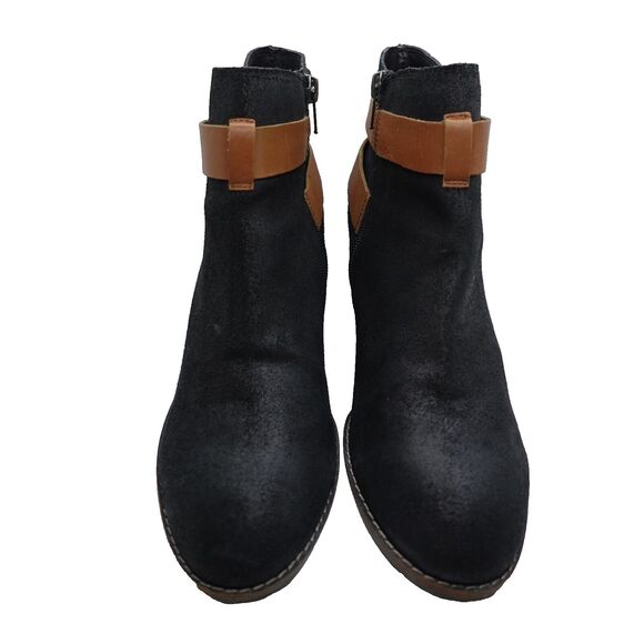 DV Dolce Vita Womens Size 9.5 Black Suede Buckle Zip Ankle Fashion Boots Bootie - Picture 5 of 12